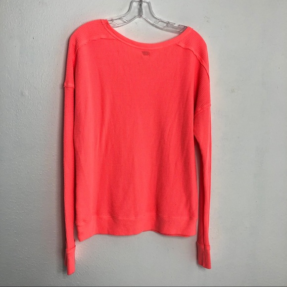 We the Free Orange Thermal Banded Bottom Top S - Picture 2 of 8